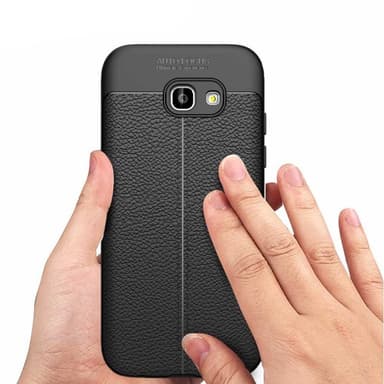 Nahkakuvioitu TPU kuori Samsung Galaxy A3 2017 (SM-A320F)  - punainen