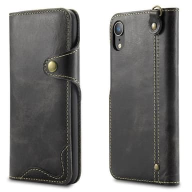 Lompakkokotelo 3-kortti aito nahka Apple iPhone XR (6.1 ")  - häränv