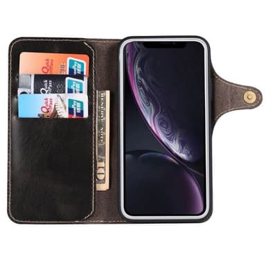 Lompakkokotelo 3-kortti aito nahka Apple iPhone XR (6.1 ")  - häränv