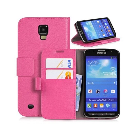 Lompakkokotelo 2-kortti Samsung Galaxy S4 Active ( GT -i9295)  - pinkk