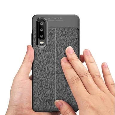 Nahkakuvioitu TPU kuori Huawei P30 Lite (MAR-LX1)  - musta
