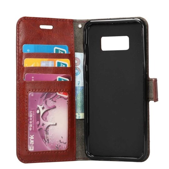 Lompakkokotelo 3-kortti Samsung Galaxy S8 (SM-G950F)  - ruskea