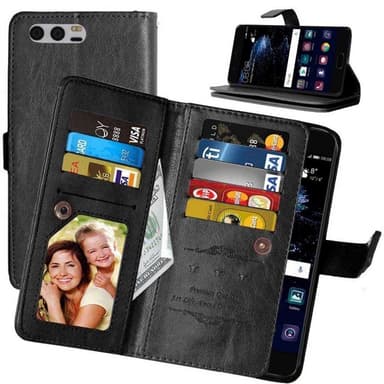 Lompakkotelo Flexi 9-kortti Huawei P10 Plus (VKY-L29)  - musta