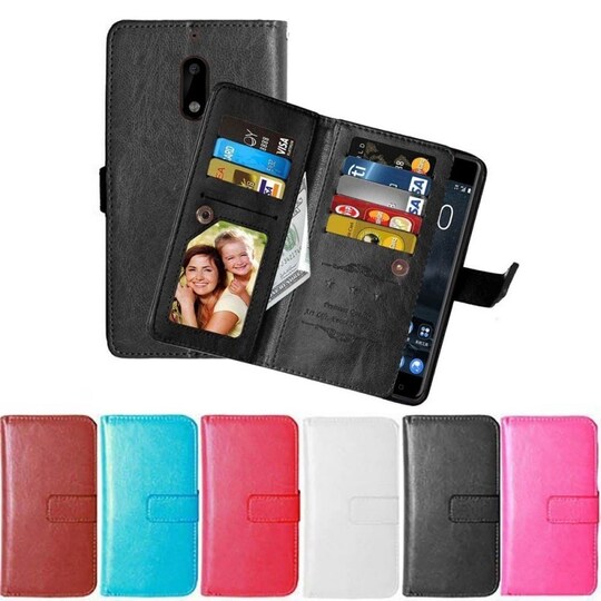 Lompakkotelo Flexi 9-kortti Nokia 6 (TA-1021)  - ruskea