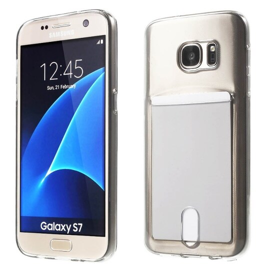 Silikonikuori kortilla Samsung Galaxy S7 (SM-G930F)  - harmaa