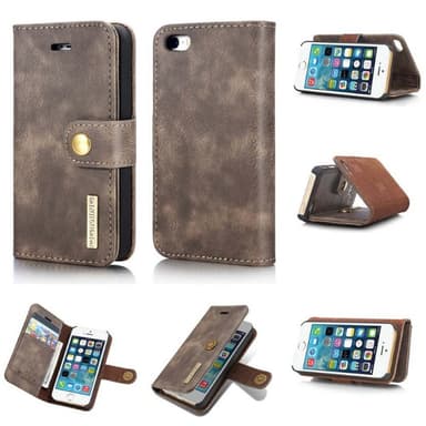 Lompakkokotelo DG-Ming 2i1 Apple iPhone 5, 5S, 5SE  - harmaa