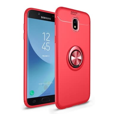 Slim Ring kotelo Samsung Galaxy J7 2017 (SM-J730F)  - Musta / punainen