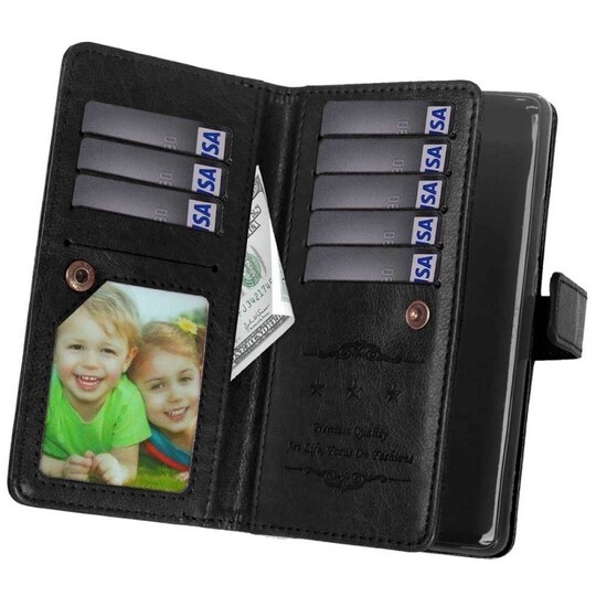 Lompakkotelo Flexi 9-kortti Huawei Honor 7 (PLK-L01)  - musta