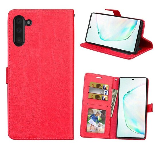 Lompakkokotelo 3-kortti Samsung Galaxy Note 10 (SM-N970F)  - punainen