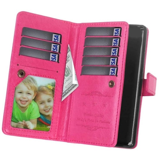 Lompakkotelo Flexi 9-kortti HTC U11  - pinkki