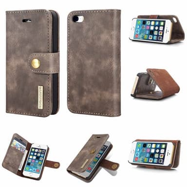 Lompakkokotelo DG-Ming 2i1 Apple iPhone 5, 5S, 5SE  - harmaa