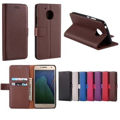 Lompakkokotelo 2-kortti Motorola Moto G5 Plus (XT1683)  - ruskea