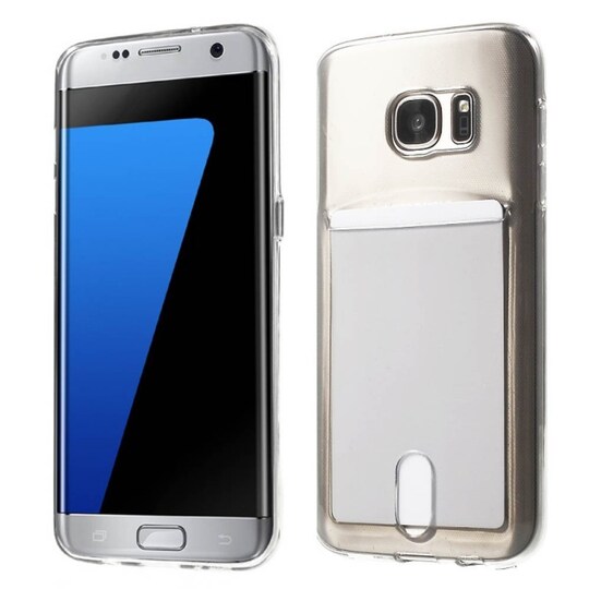 Silikonikuori kortilla Samsung Galaxy S7 Edge (SM-G935F)  - keltainen