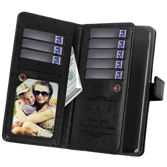 Lompakkotelo Flexi 9-kortti LG G7 ThinQ (G710EM)  - musta
