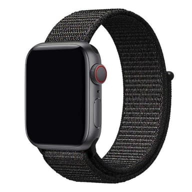 Apple Watch 42 mm nailonrannekoru - musta vaaleanpunainen