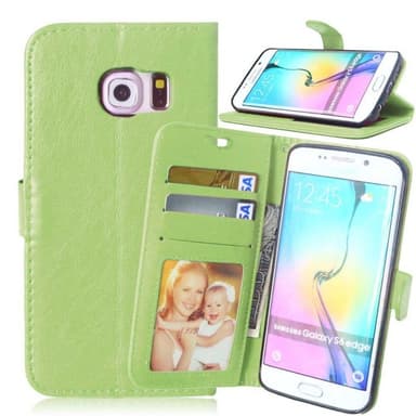 Lompakkokotelo 3-kortti Samsung Galaxy S6 Edge (SM-G925F)  - vihreä