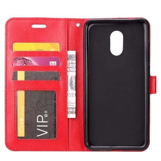 Lompakkokotelo 3-kortti OnePlus 6T (A6010)  - punainen