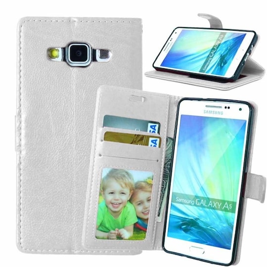 Lompakkokotelo 3-kortti Samsung Galaxy A5 2015 (SM-A500F)  - valkoinen