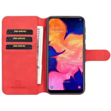 DG-Ming Lompakkokotelo 3-kortti Samsung Galaxy A10 (SM-A105F)  - punai