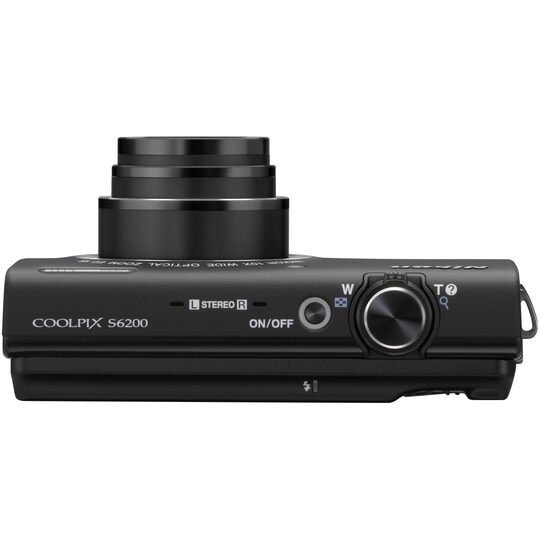 Nikon CoolPix S6200 digikamera (musta)