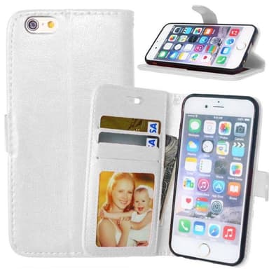 Lompakkokotelo 3-kortti Apple iPhone 6, 6S  - valkoinen