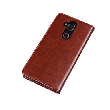 Lompakkokotelo 3-kortti Nokia 8.1 2018 (TA-1128)  - ruskea