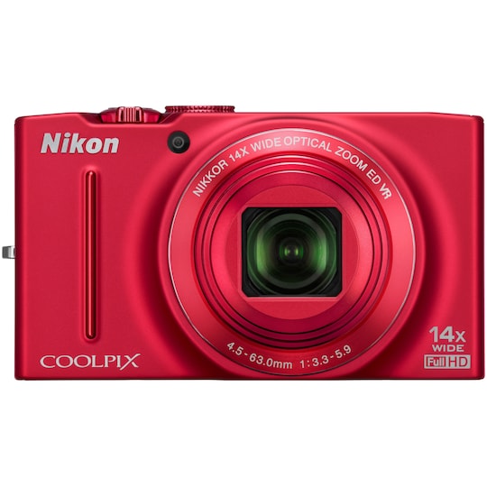 Nikon CoolPix S8200 digikamera (punainen)