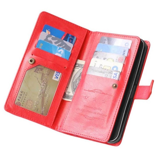Lompakkotelo Flexi 9-kortti Huawei Mate 8 (NXT-L29)  - punainen