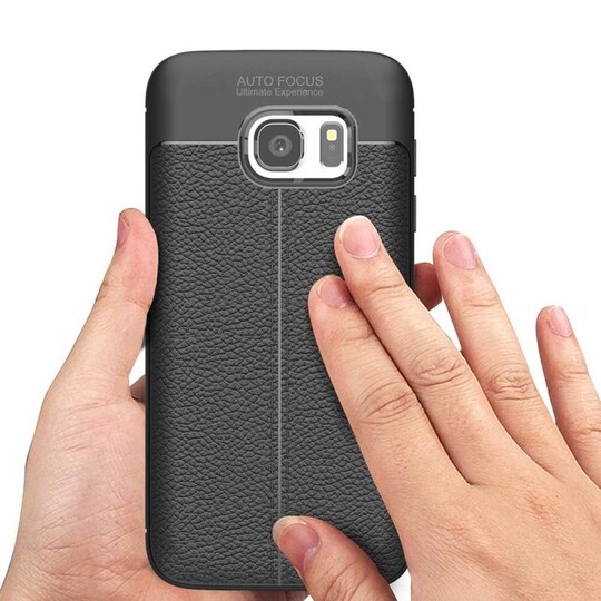 Nahkakuvioitu TPU kuori Samsung Galaxy S7 (SM-G930F)  - musta
