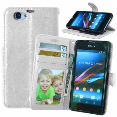 Lompakkokotelo 3-kortti Sony Xperia Z1 Compact (D5503)  - valkoinen