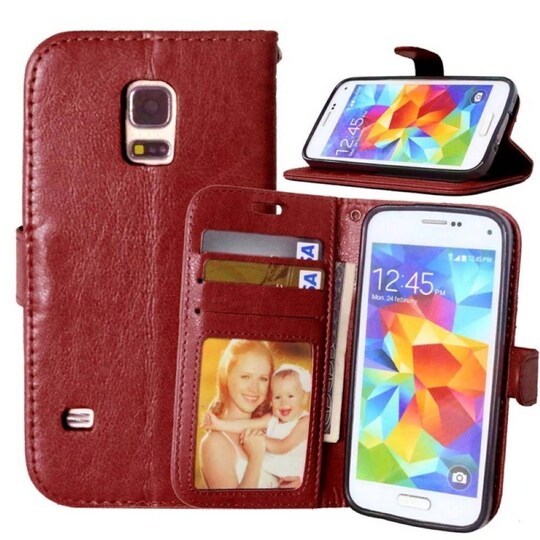Lompakkokotelo 3-kortti Samsung Galaxy S5 (SM-G900F)  - ruskea