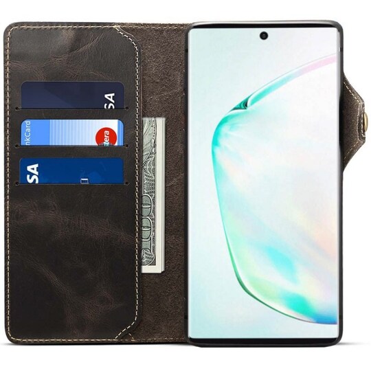 Lompakkokotelo 3-kortti aito nahka Samsung Galaxy Note 10 (SM-N970F)
