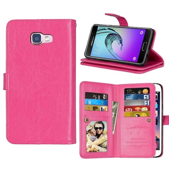 Lompakkotelo Flexi 9-kortti Samsung Galaxy A5 2017 (SM-A520F)  - pinkk
