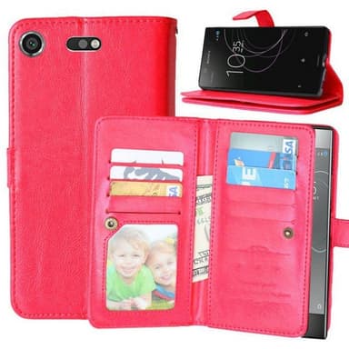 Lompakkotelo Flexi 9-kortti Sony Xperia XZ1 Compact (G8441)  - punaine