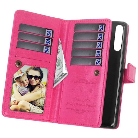 Lompakkotelo Flexi 9-kortti Huawei P30 (ELE-L29)  - pinkki
