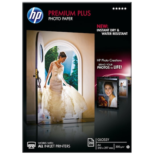 HP Premium Plus valokuvapaperi A4 (20 arkkia)