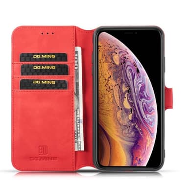 DG-Ming Lompakkokotelo 3-kortti Apple iPhone XS Max - punainen