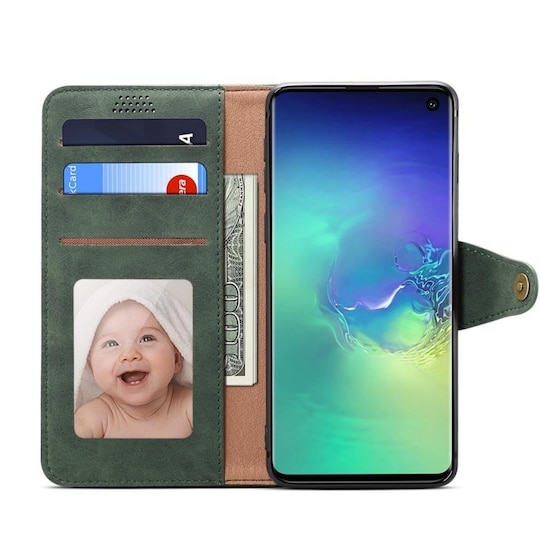Lompakkokotelo 3-kortti Samsung Galaxy S10 (SM-G973F)  - vihreä