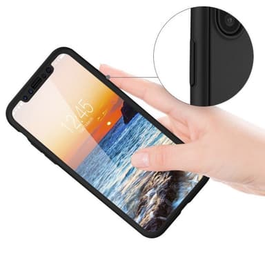 FLOVEME 360 kuori lasinen Apple iPhone X / Xs  - harmaa