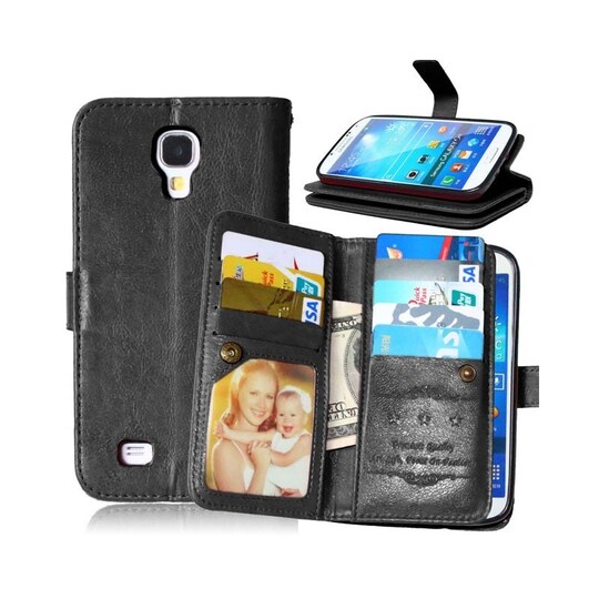 Lompakkotelo Flexi 9-kortti Samsung Galaxy S4 Mini ( GT -i9190)  - mus