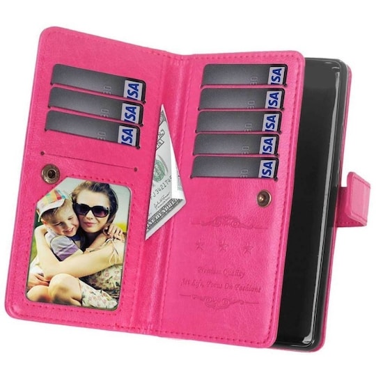 Lompakkotelo Flexi 9-kortti Motorola Moto G7 Power (XT1955)  - pinkki
