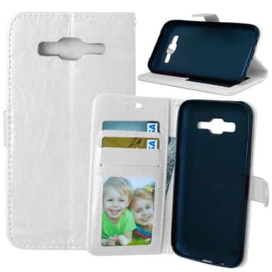 Lompakkokotelo 3-kortti Samsung Galaxy J5 2015 (SM-J500F)  - valkoinen