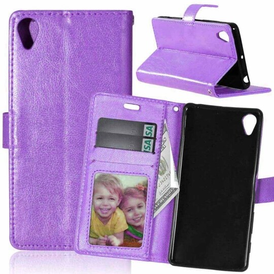 Lompakkokotelo 3-kortti Sony Xperia E5 (F3311)  - violetti