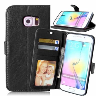 Lompakkokotelo 3-kortti Samsung Galaxy S6 Edge (SM-G925F)  - musta