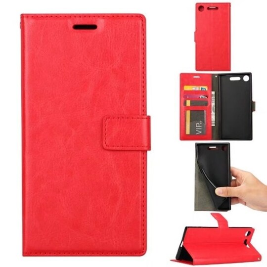 Lompakkokotelo 3-kortti Sony Xperia XZ1 (G8341)  - punainen