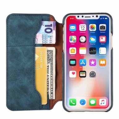 Lompakkokotelo Slim PU Apple iPhone X / Xs  - sininen