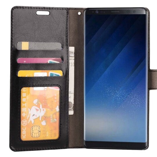 Lompakkokotelo 3-kortti Samsung Galaxy Note 8 (SM-N950F)  - musta