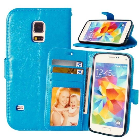 Lompakkokotelo 3-kortti Samsung Galaxy S5 (SM-G900F)  - Vaaleansininen