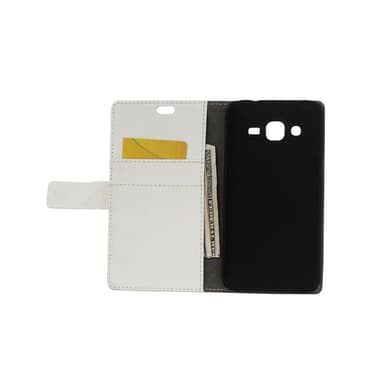 Lompakkokotelo 2-kortti Samsung Galaxy J2 (SM-J200F)  - valkoinen