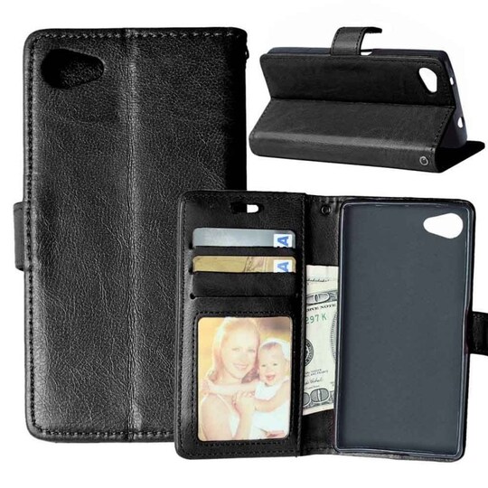 Lompakkokotelo 3-kortti Sony Xperia Z5 Compact (E5823)  - musta